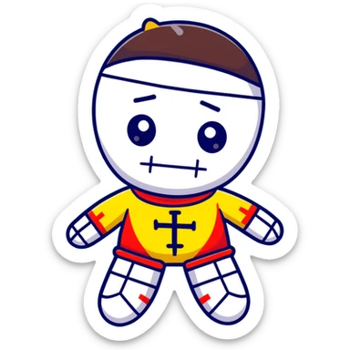 carolina blue and red voodoo doll sticker