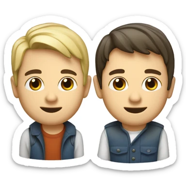 Deux garçons ami blanc Se tenant par l’épaule sticker