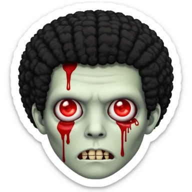Zombie with a black Afro  sticker