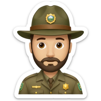 Male Park Ranger with beard  sticker