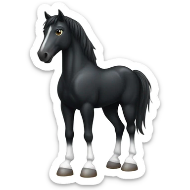 Black Horse with white socks on the hind legs sticker