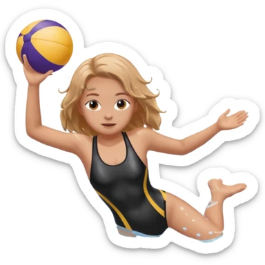 girl swimming laps sticker