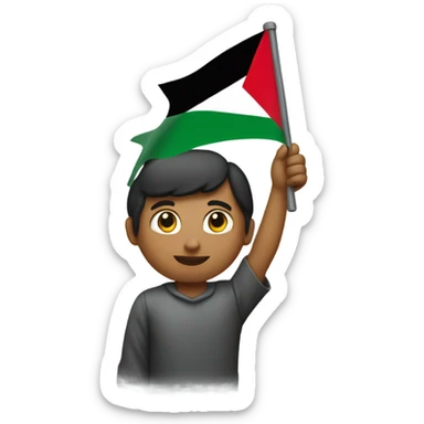 Holding a Palestine flag sticker