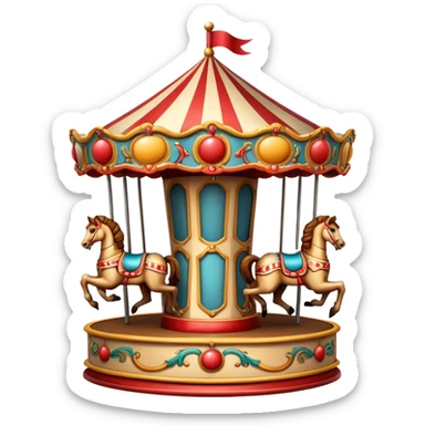Vintage circus carousel sticker