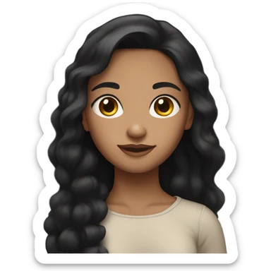 Light-brown skinned girl with black hair that reaches upto shoulder sticker