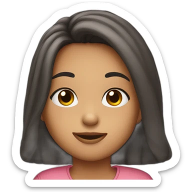 To girl having kisa sticker