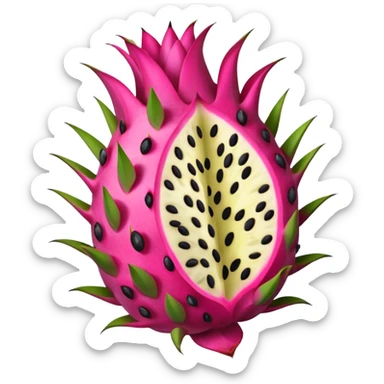 Dragonfruit cut in the meadle sticker