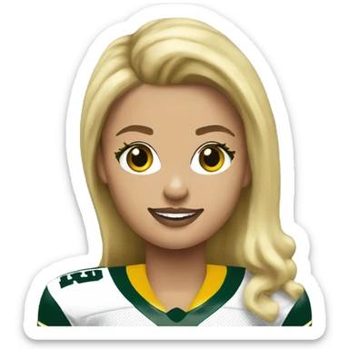 nfl cheerleader, blonde, Green Bay packer  sticker