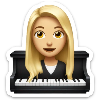 Une fille blonde au yeux marron qui fait du piano  sticker