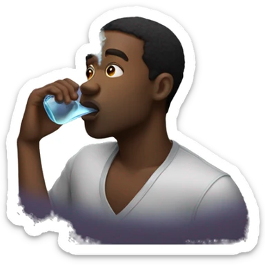 Black man inhaling galaxy gas sticker