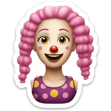 Female Clown wit pink hair sticker