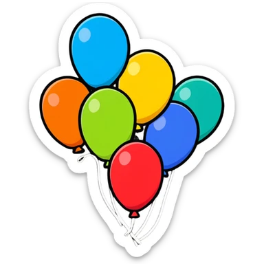 celebration poster with balloons sticker