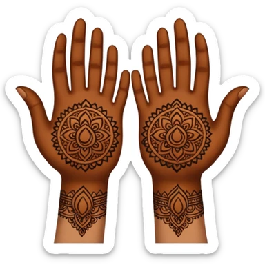 2 hands with mehendi sticker