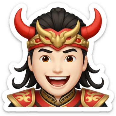 Lu bu laughing mainiatically  sticker