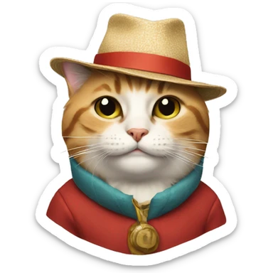 Cat with hat and cigarette  sticker