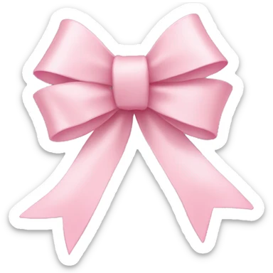 light pink ribbon bow sticker
