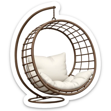 classic hanging chair with big pillows sticker