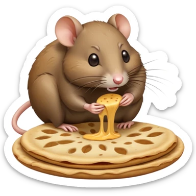 Rat eating roti sticker
