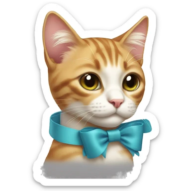Cat wearing bow sticker