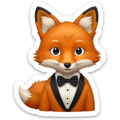 red fox wearing bow ties sticker