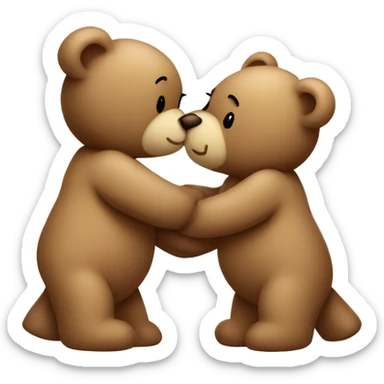 teddy bear kissing another teddy bear sticker