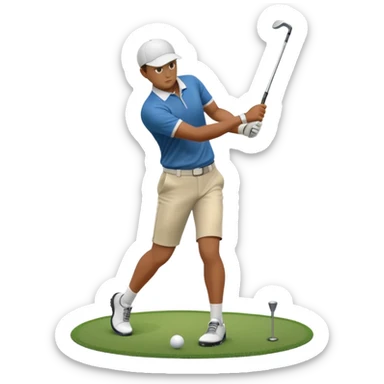 Animation of a golfer hitting a ball sticker