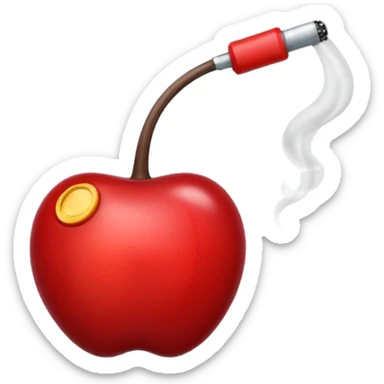 single cherry with a fuse and smoke sticker
