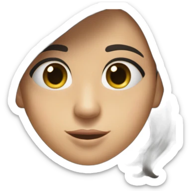 Fille brune avec deux bouclette à l’avant du visage dans un aquarium  sticker