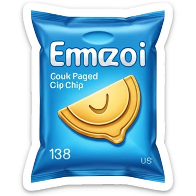 blue pacaged chip with a chip image on it without writing sticker