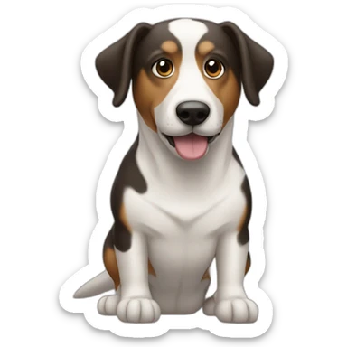 Perro salchicha mini con manchas blancas y negras sticker