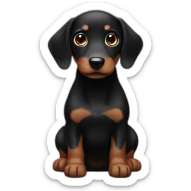 black sausage puppy sticker