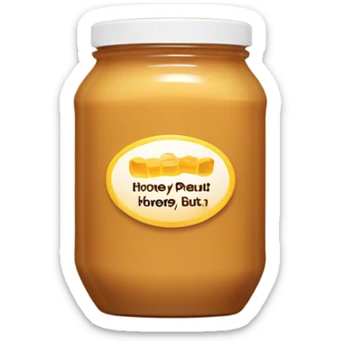 Jar of honey flavored peanut butter sticker