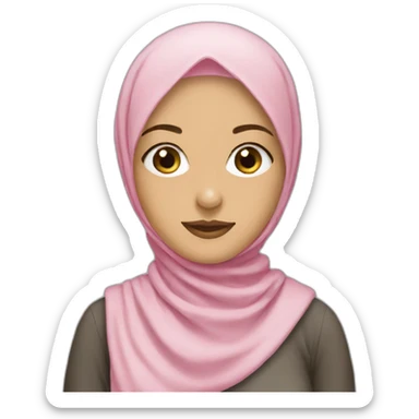 white muslim young woman pink hijab sticker