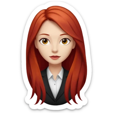 Mujer flaca con cabello largo color rojo color de piel blanca, hombre de color medio moreno con cabello color negro, flaco sticker