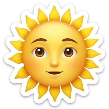 a yellow sun, bright and shining, smooth gradient colors, no facial features, simple white background, high-resolution.

 sticker
