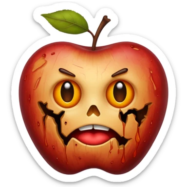 ugly, rotten apple sticker