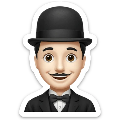 Quiero una imagen graciosa de charles chaplin por favor sticker
