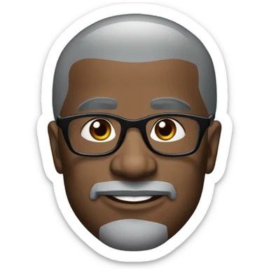 old deon sanders with small round face and suit and glasses and buzz cut and small eyes and small gray bearded and small black eyes and wrinkled forehead sticker