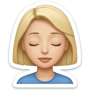 closed eyes relieved facial expression sticker