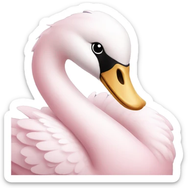 pastel pink swan sticker