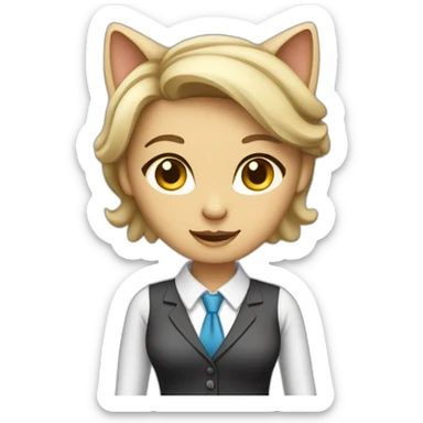 Executive Assistant female Cat sticker