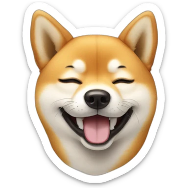 Shiba inu smile, eyes closed  sticker