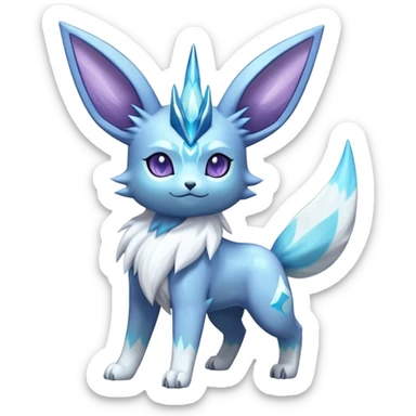 Fluffy celestial Glaceon-Espeon-dialga-hybrid, full body sticker