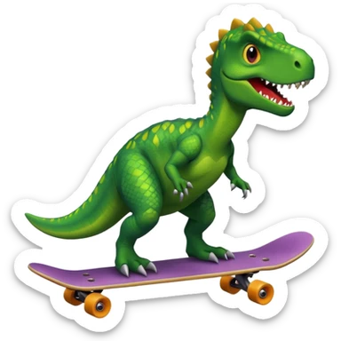 Dinosaur on a skateboard sticker