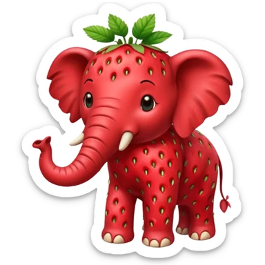 Strawberry elephant  sticker
