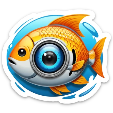 graffiti with fish eye effect sticker