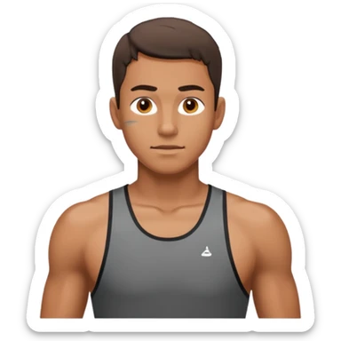 young man sweaty after training sticker