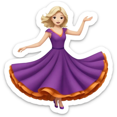 Woman Twirl occasion circle dress sticker