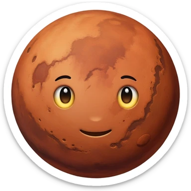 Mars is a round planet realistically sticker