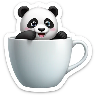Panda extrañado sentado en una taza de baño sticker